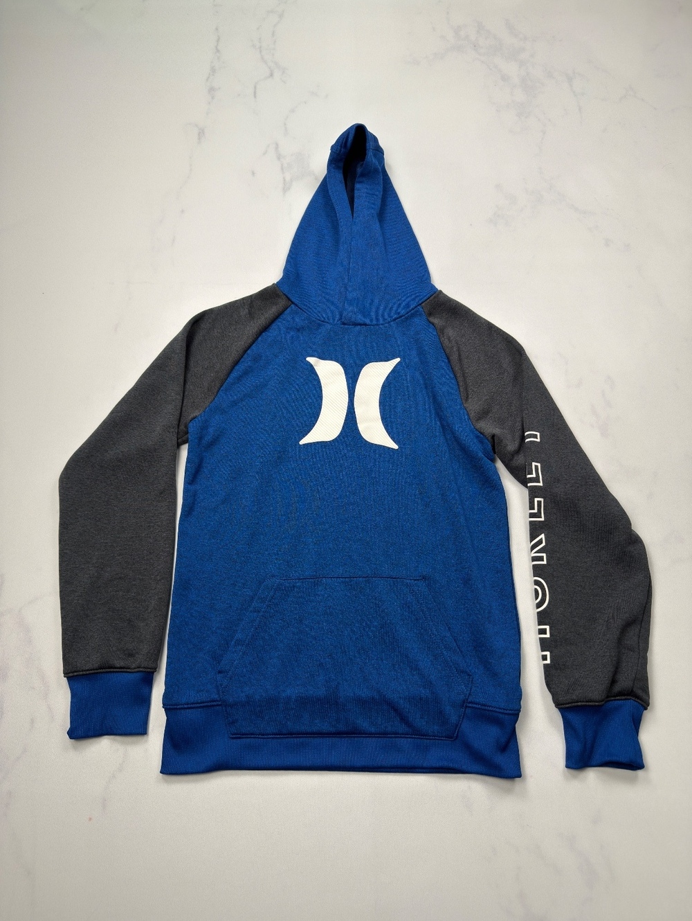Hurley Hoodie Blue Colorblock Athleticwear - Boys L
